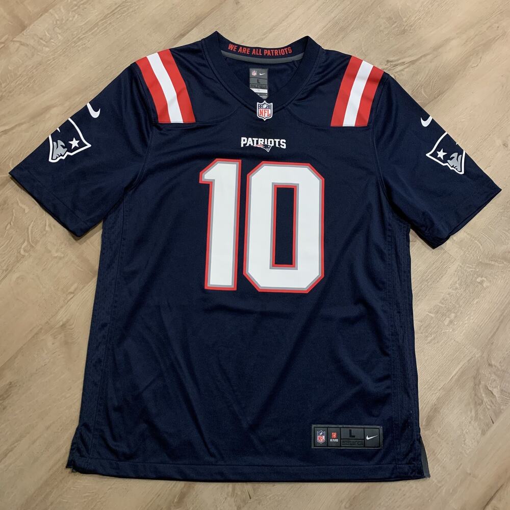 Nike NFL New England Patriots #10 Mac Jones Jersey Men's Large L Blue On Field
